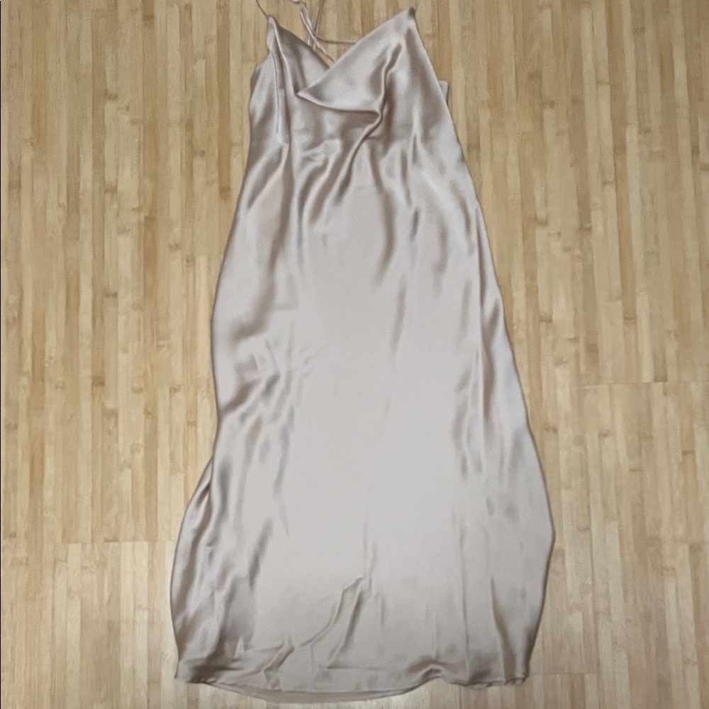 Show Me Your MuMu Blush Satin Maxi Dress